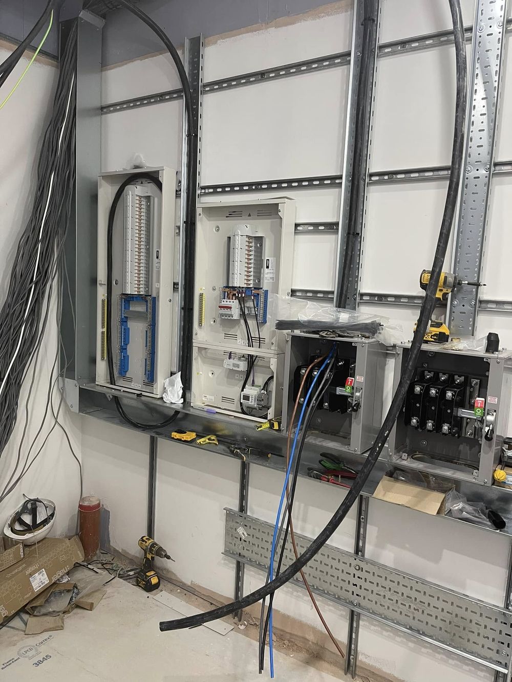 Commercial distribution boards installed on a site